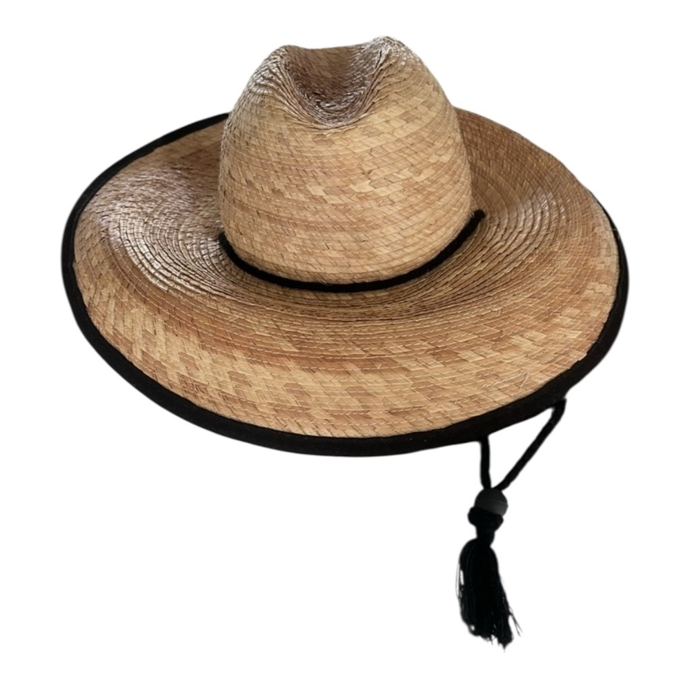 Tiso Sun Hat Straw Wide Brim Women’s Large Amamos La Adventura Black Rim